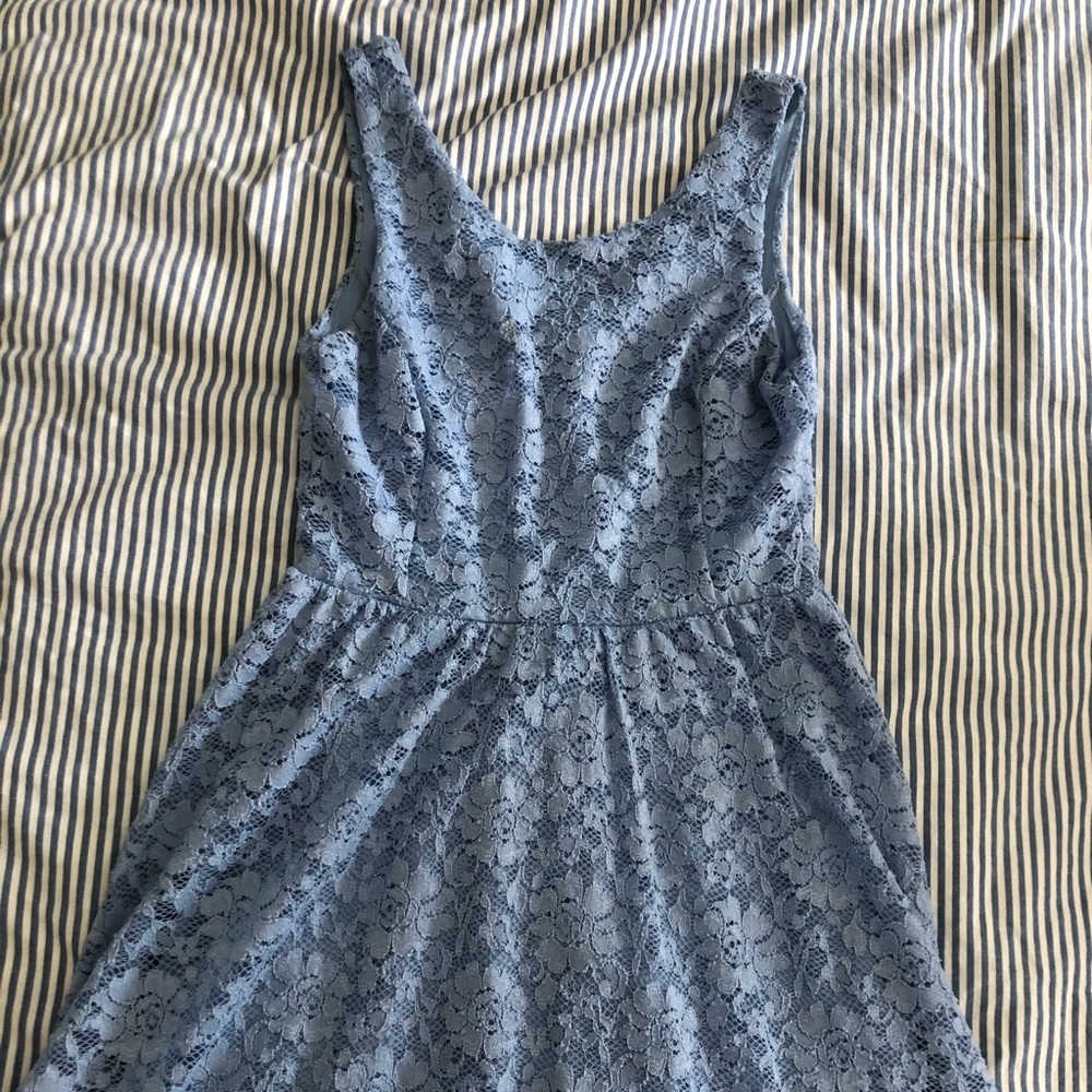 Blue lace petite summer dress